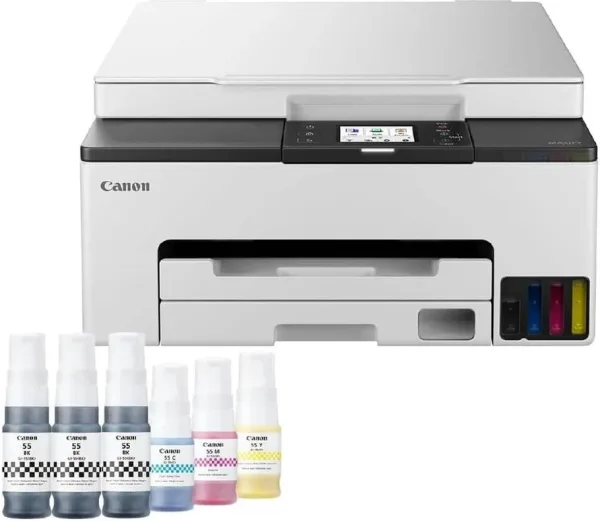 Multifunción Recargable Canon MAXIFY GX1050 MegaTank 3 en 1 WiFi/ Dúplex/ Pack impresora + consumibles XL/ Blanca