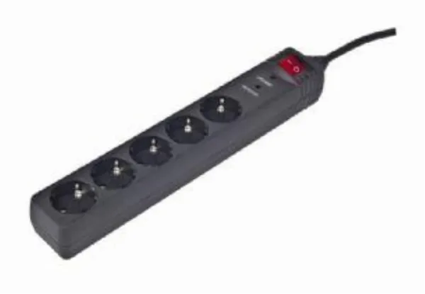 Protector Contra Sobretensiones Gembird 5 Enchufes 4,5 M Negro