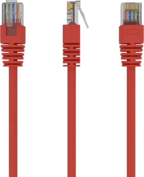 Cable CAT5E UTP moldeado 0,25m Rojo