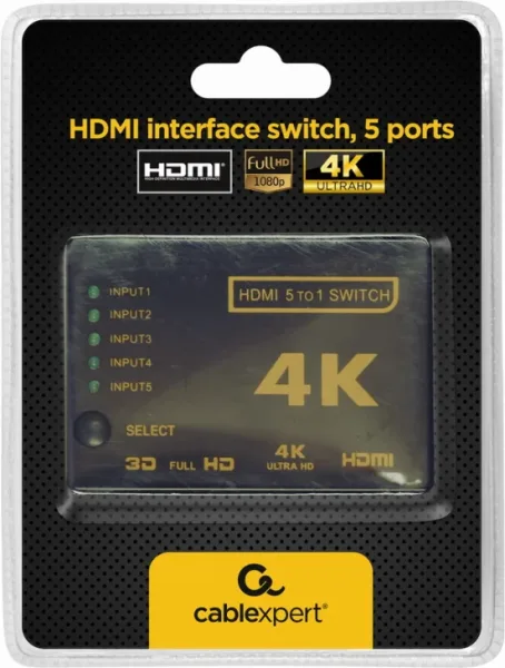 Switch HDMI Gembird 5 Puertos