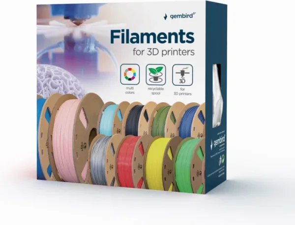 BOBINA FILAMENTO PLA GEMBIRD 1Kg ROJO