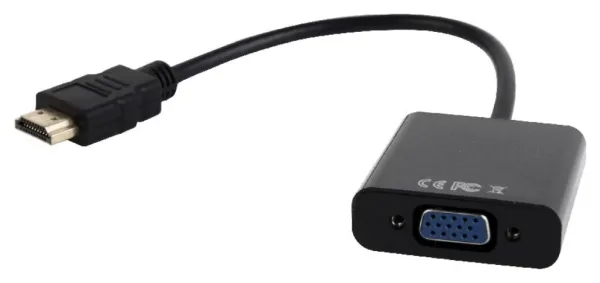 Adaptador Gembird HDMI a VGA Hembra con 3,5Mm Audio 0,20M