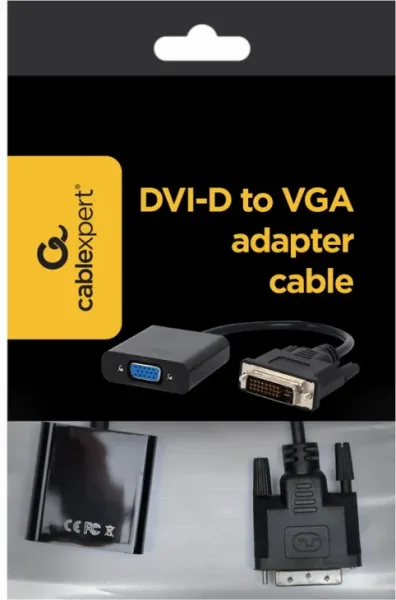 Cable Adaptador Gembird DVI-D Macho a VGA Hembra 15 Pines