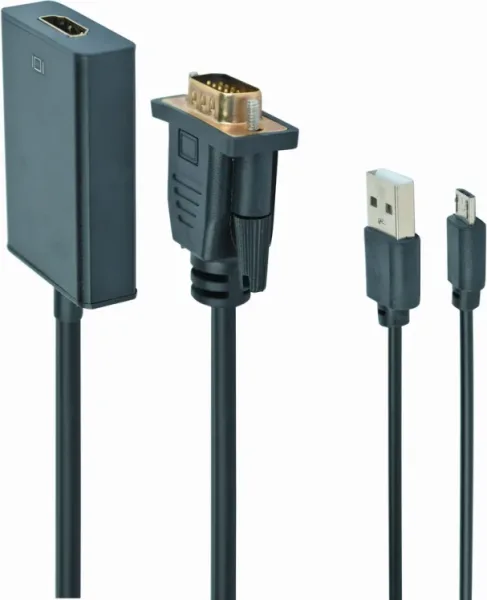 Cable Adaptador Gembird VGA Macho a HDMI Hembra 0,15M con Audio 3,5Mm