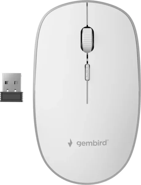 Raton Gembird Optico Silencioso Blanco Rf Inalambrico Pilas