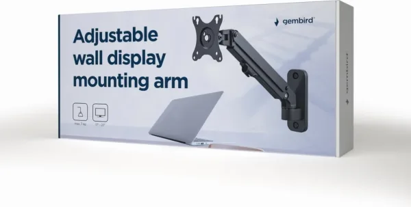 Ajustable Wall Display Mounting Arm Up To 27" 7 Kg Gembird