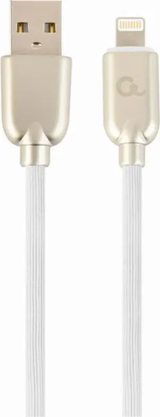 Cable de Datos y Carga Gembird 8 Pines de Caucho Premium, 2M, Blanco