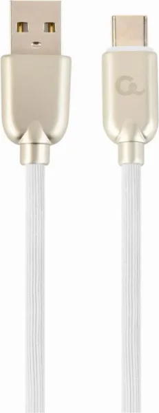 Cable de Carga y Datos Gembird USB Tipo C de Caucho Premium, 2M, Blanco