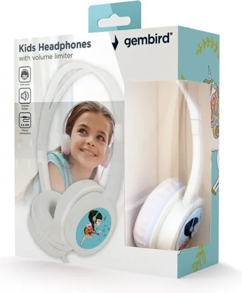 Auriculares Gembird Mhp-Jr-W Infantil Blanco Alambrico Jack 3.5Mm