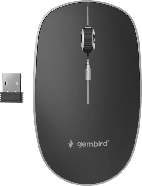 Raton Gembird Optico Silencioso Negro Rf Inalambrico Pilas
