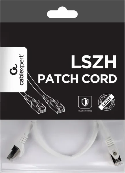Cable Red S-Ftp Gembird Cat 6A Lszh Blanco 0,5 M