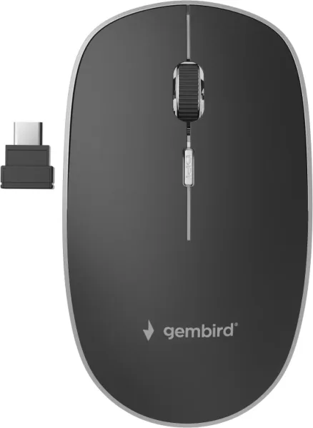 Raton Gembird Optico 1600 Dpi Negro Receptor USB-C Rf Inalambrico Pilas