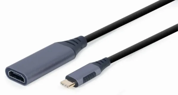 Adaptador de Pantalla Gembird USB Tipo C a HDMI, Gris Espacial