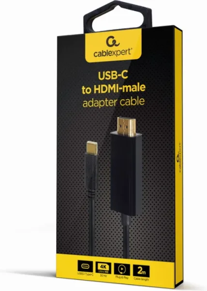 Adaptador USB-C Macho a HDMI-Macho 4K 30Hz 2 M Negro