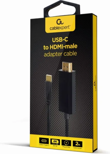 Adaptador USB-C a HDMI-Macho 4K 60Hz 2 M Negro