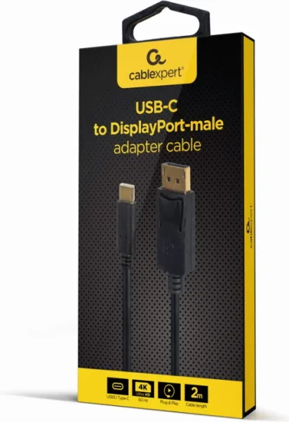 Adaptador USB-C a DisplayPort Macho 4K 60 Hz 2 M Negro