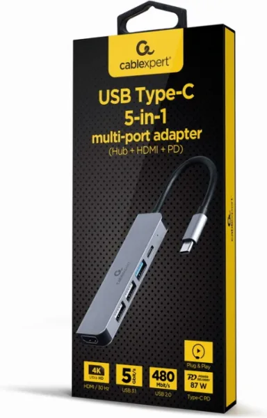 Adaptador Multipuerto USB Tipo C 5 en 1 Hub HDMI Pd