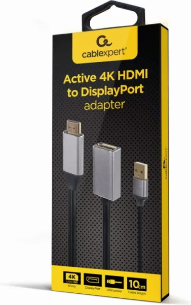 Adaptador Gembird  Activo 4K HDMI Macho a DisplayPort Hembra Negro