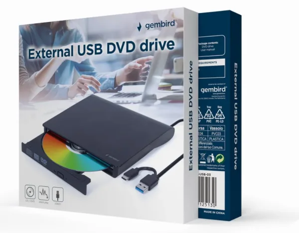 Unidad de Dvd Gembird USB Externa Negra