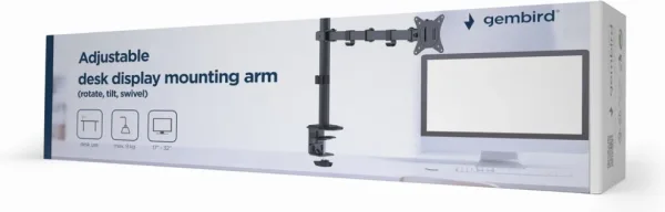 Adjustable Desk Display Mounting Arm Rotate Tilt Swivel 17''-32'' Up To 9 Kg