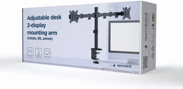 Soporte de Pared Gembird para Tv (Inclinable) 2 Pantallas 17-32'' Hasta 9 Kg