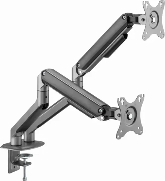 Brazo de Monitor Gembird para 2 Pantallas de Escritorio Gris Espacial