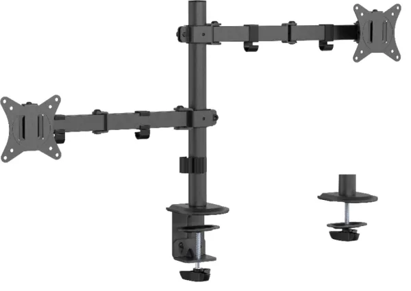 Brazo de Monitor Gembird para 2 Pantallas de Escritorio Ajustable 17-32 Pulg