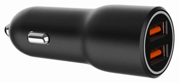 Cargador Rapido para Coche Gembird con 2 Puertos USB, Qc3.0, 36 W, Negro