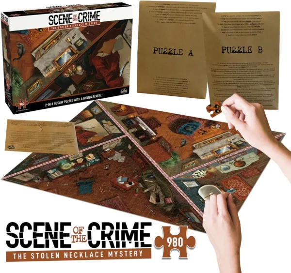 Juego de mesa puzzle escena del crimen el misterio del collar robado