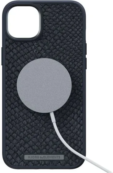 Funda Magsafe Iphone 14 Piel de Salmon Negro Njord