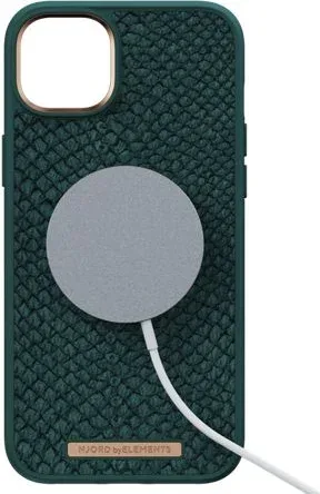 Funda Magsafe Iphone 14 Plus Piel de Salmon Verde Oscuro Njord