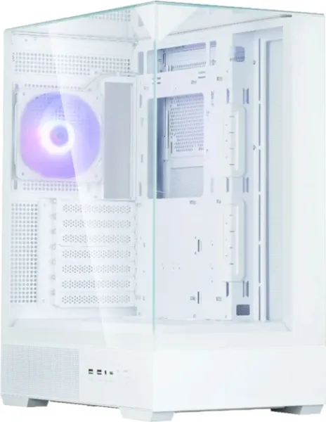 Caja Zalman P40 Prism Atx 3 Xvent 120Mm ARGB 2Xusb 3.0 Blanco S/N Fuente