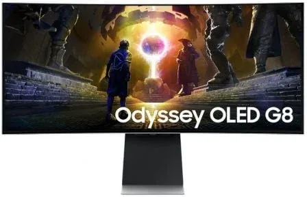 Smart Monitor Gaming Ultrapanorámico Curvo Samsung G8 Odyssey OLED S34DG850SU 34"/ WQHD/ 0.03ms/ 175Hz/ Multimedia/ Regulable en altura/ Plata