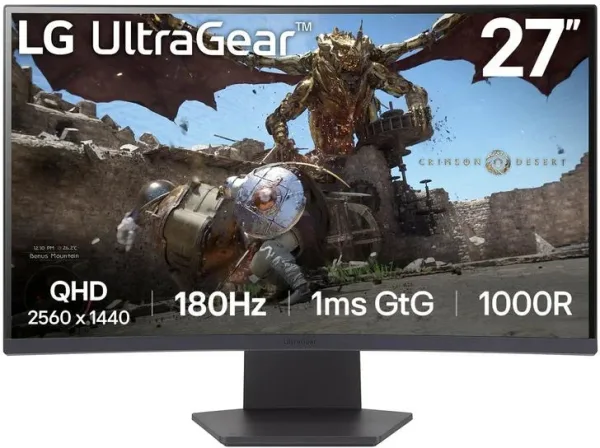 Monitor lg LED curvo 27gs60qc 27 pulgadas 2560 x 1440 1ms HDMI DisplayPort