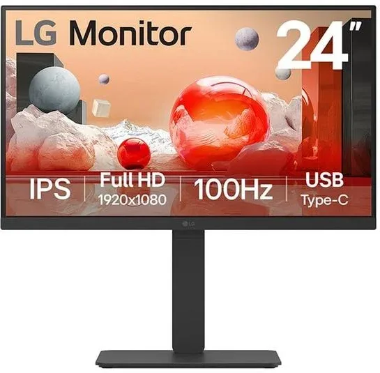 Monitor LED IPS lg 24ba650 23.8 pulgadas 1920 x 1080 5ms HDMI DisplayPort USB - c altavoces reg. altura