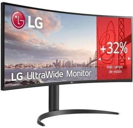 Monitor Profesional Ultrapanorámico Curvo LG 34WR55QK-B 34"/ WQHD/ Regulable en altura/ Negro