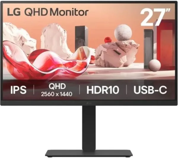 Monitor Profesional LG 27BA75QB-B 27"/ QHD/ Multimedia/ Negro
