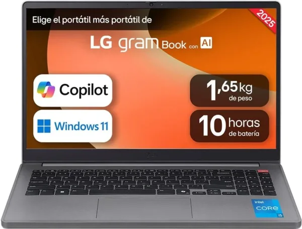 Portátil LG Gram Book 15U50T-G.AA56B Intel Core i5-1334U/ 16GB/ 512GB SSD/ 15.6"/ Win11
