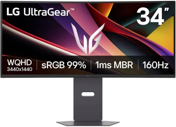 Monitor Gaming Ultrapanorámico Curvo LG UltraGear 34G600A-B 34"/ WQHD/ Multimedia/ 5ms/ 160Hz/ VA/ Regulable en Altura/ Negro