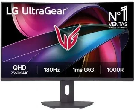 Monitor Gaming Curvo LG UltraGear 32G600A-B 31.5"/ QHD/ 1ms/ 180Hz/ VA/ Regulable en altura/ Negro