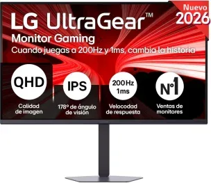 Monitor Gaming LG UltraGear 32G620B-B 31.5"/ QHD/ 1ms/ 200Hz/ IPS/ Regulable en altura/ Negro