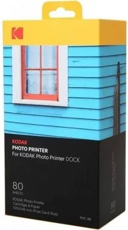 Papel Fotográfico + Cartuchos para Kodak Dock PD450 y KD600/ 4"x6"/ 80 Hojas