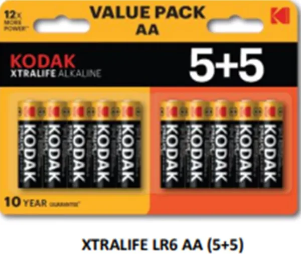 Blister pilas kodak alcalina xtralife aa lr6 -  blister 5+5