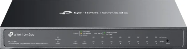 TP-Link Omada ES210GMP switch Gestionado Gigabit Ethernet (10/100/1000) Energía sobre Ethernet (PoE) Negro