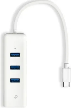 USB 3.0 Type-C To Gigabit Ethernet Network Adapter With 3-Port