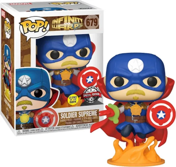 Funko pop marvel infinity warps soldado supremo glow in the dark brillo en la oscuridad exclusivo 36820