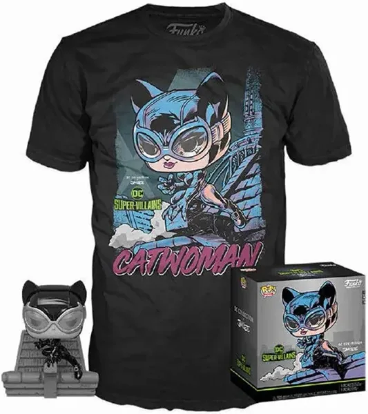 Pop & tee DC jim lee catwoman funko + camiseta talla m