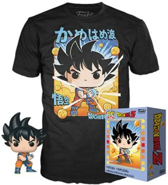 Pop & tee dragon ball z goku kamehameha funko + camiseta talla l ut - 56667l