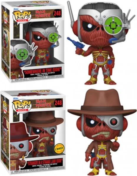 Funko pop estrellas del rock iron maiden eddie somewhere in time eddie con opcion chase efecto metalico 57607