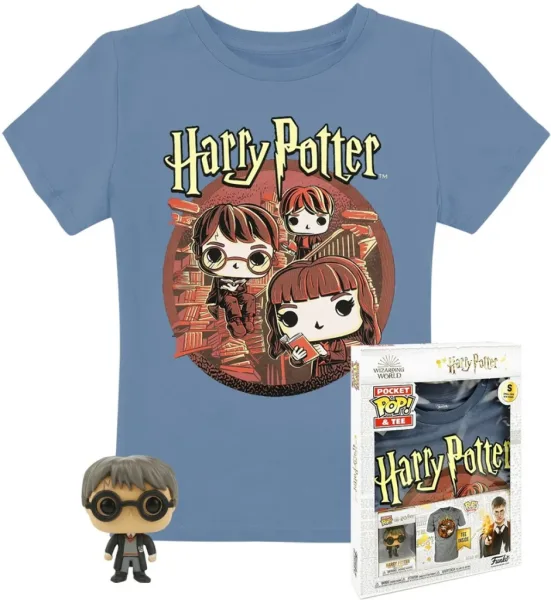 Pop & tee harry potter funko + camiseta trio talla l